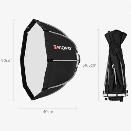 Triopo 90cm Octagon Softbox for Flash Photography Diffusion - octagonal 90cm softbox with 8-pole frame, removable diffusion for portrait and product shots