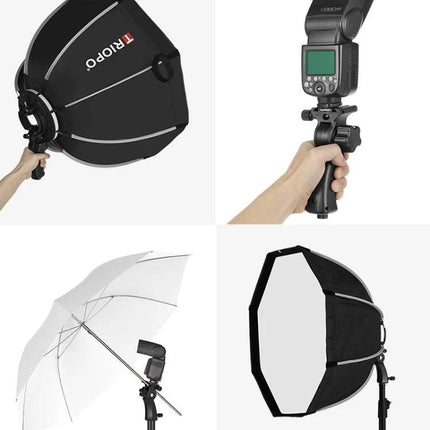 Triopo 90cm Octagon Softbox for Flash Photography Diffusion attached to on‑camera flash for soft, even portrait and product lighting