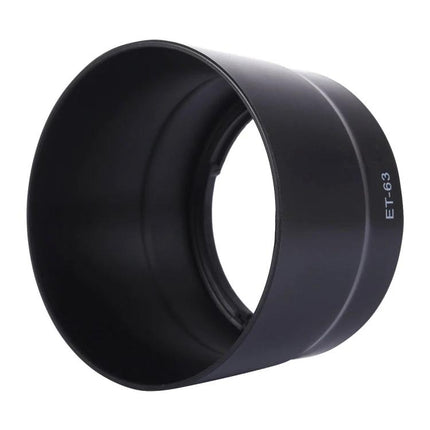Lens Hood Shade for Protecting Canon Camera Lenses from Light and Debris - black PVC lens hood ET-63, reduces flare and shields from dust and rain