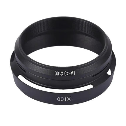 Durable 49mm Metal Vented Lens Hood for Fujifilm X100 Cameras