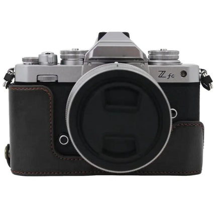 PU Leather Half Case for Nikon Z fc with 1/4 Inch Thread