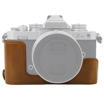 PU Leather Half Case for Nikon Z fc with 1/4 Inch Thread