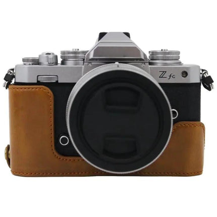 PU Leather Half Case for Nikon Z fc with 1/4 Inch Thread