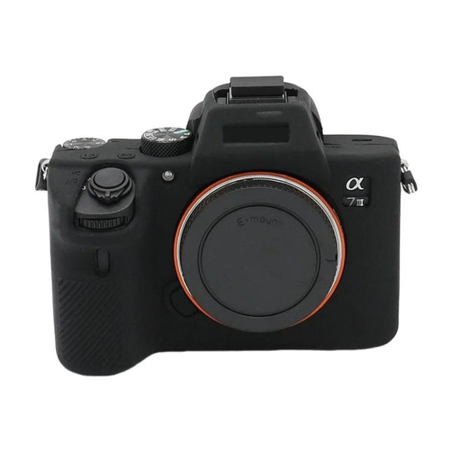 Soft Silicone Protective Case for Sony Mirrorless Cameras on black Sony mirrorless camera, stretchable durable silicone protecting body and grip
