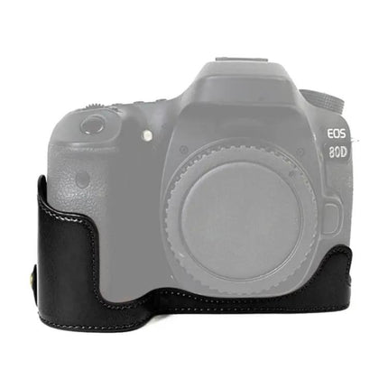 PU Leather Half Case for Canon EOS 80D Cameras