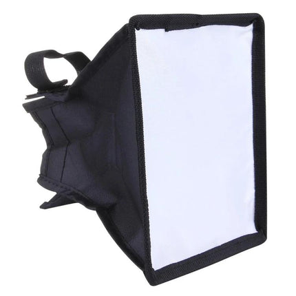 Portable 15x17 cm Flash Folding Soft Box in Black and White - collapsible diffuser for flash photography, black exterior white interior