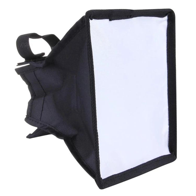 Portable 15x17 cm Flash Folding Soft Box in Black and White - collapsible diffuser for flash photography, black exterior white interior