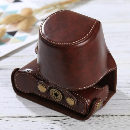 Durable PU Leather Camera Case with Adjustable Strap for Protection — brown retro PU leather camera case for Olympus EPL7/EPL8, quick-access design