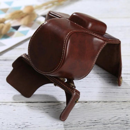 Durable PU Leather Camera Case with Adjustable Strap for Protection — brown PU leather protective camera bag for compact mirrorless cameras