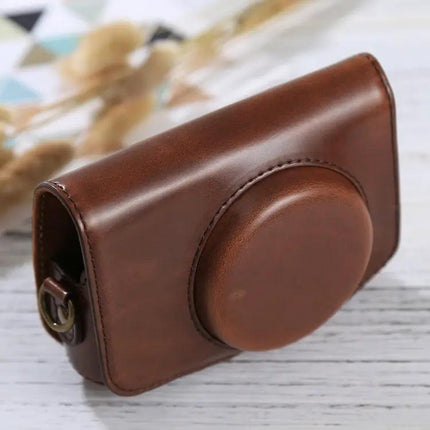 PU Leather Protective Case with Strap for Canon PowerShot Cameras | Syndmart