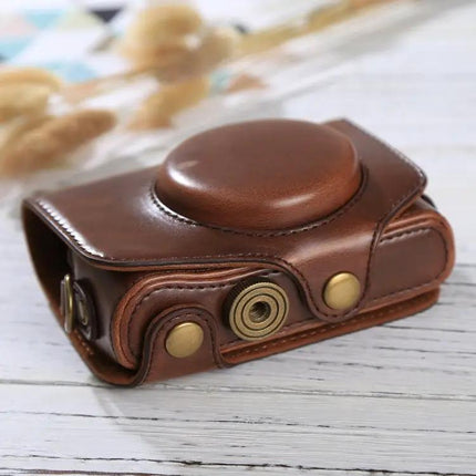 PU Leather Protective Case with Strap for Canon PowerShot Cameras | Syndmart