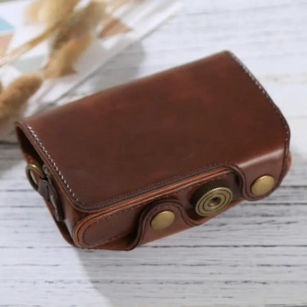 PU Leather Protective Case with Strap for Canon PowerShot Cameras | Syndmart