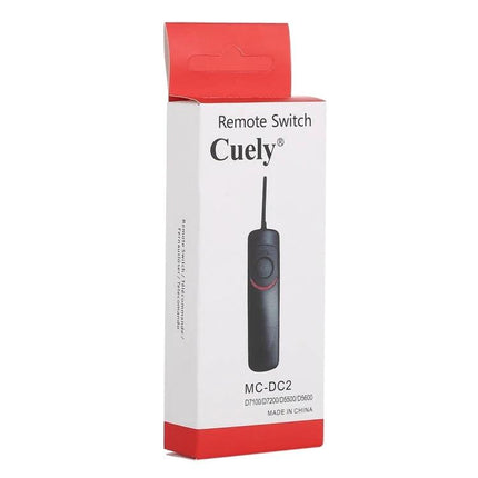 Cuely Remote Shutter Release Cord for Nikon Cameras - boxed Cuely MC-DC2 remote switch packaging image