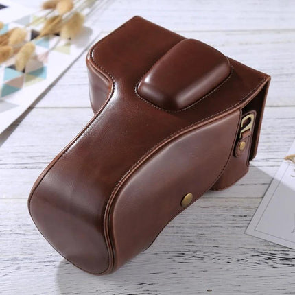 Full Body Soft PU Leather Protective Case for Nikon Cameras — brown vintage-style full body camera cover protecting lens and controls