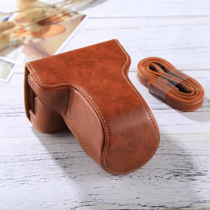 Durable PU Leather Protective Case for Digital Cameras with Strap
