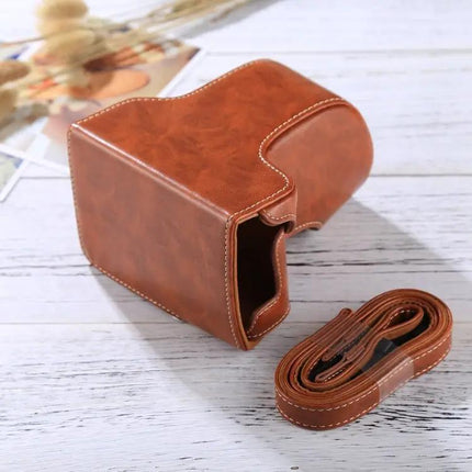 Durable PU Leather Protective Case for Digital Cameras with Strap