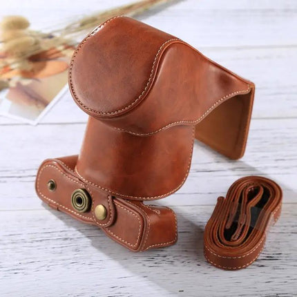 Durable PU Leather Protective Case for Digital Cameras with Strap