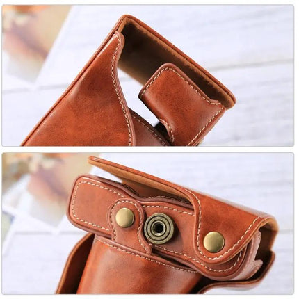 Durable PU Leather Protective Case for Digital Cameras with Strap