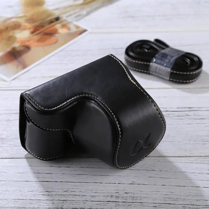Durable PU Leather Camera Case with Strap for Sony Models
