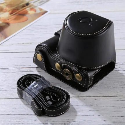 Durable PU Leather Camera Case with Strap for Sony Models
