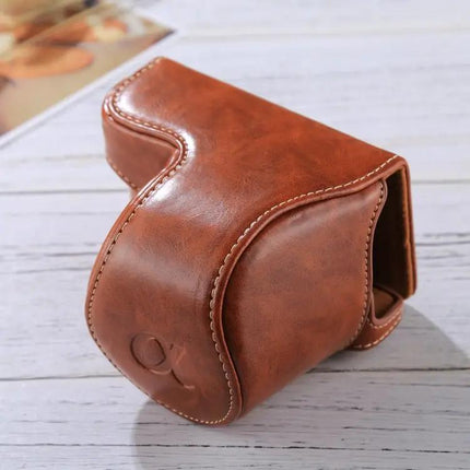 Durable PU Leather Camera Case with Strap for Sony Models
