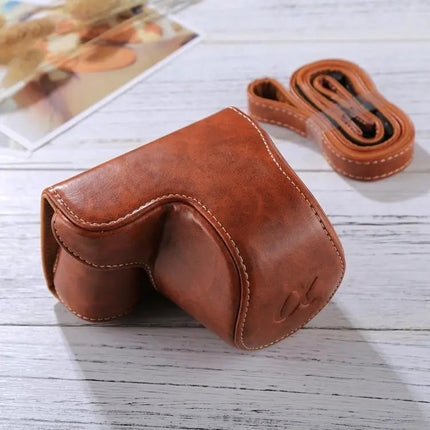 Durable PU Leather Camera Case with Strap for Sony Models