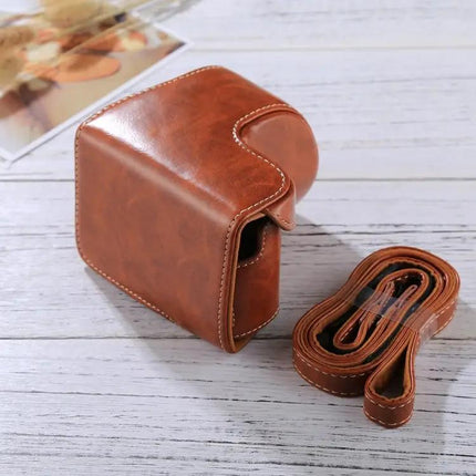 Durable PU Leather Camera Case with Strap for Sony Models