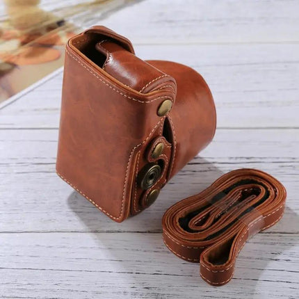Durable PU Leather Camera Case with Strap for Sony Models