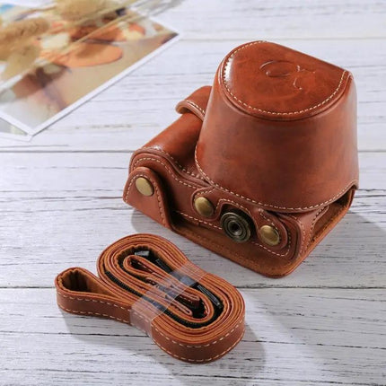 Durable PU Leather Camera Case with Strap for Sony Models