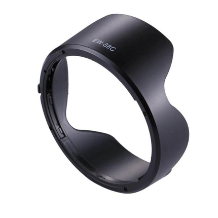 Alt Tag: Practical Lens Hood for Canon EF Series, Shields from Light and Debris - black PVC petal-shaped hood for EF lenses