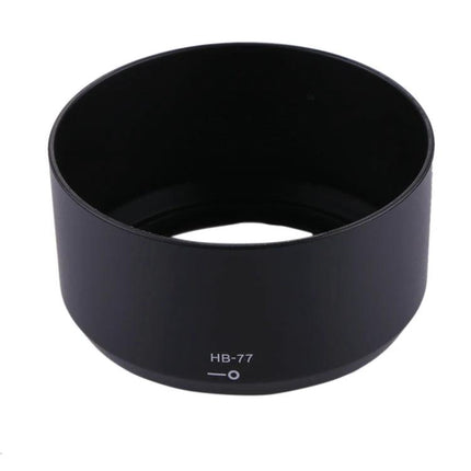 Protective Lens Hood for Nikon AF-P 70-300mm Camera Lens — black PVC HB-77 hood protects lens, reduces flare and shields against impacts