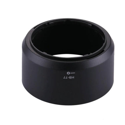 Protective Lens Hood for Nikon AF-P 70-300mm Camera Lens shown in black PVC, durable petal-style hood protecting lens from flare and impact