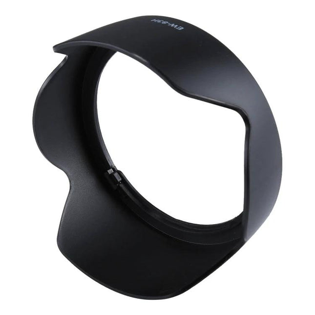 Lens Hood for Canon Cameras, Providing Shade and Protection — black petal-shaped lens hood blocking stray light and protecting lens