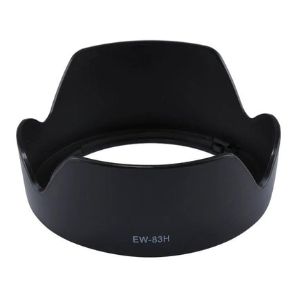 Lens Hood for Canon Cameras, Providing Shade and Protection - black EW-83H petal-style lens hood blocking stray light and shielding lens