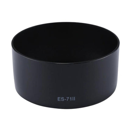 ES-71 II Lens Hood for Shading and Protecting Canon Camera Lenses attached to Canon EF 50mm f/1.4 USM to reduce flare and protect lens