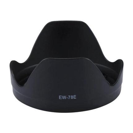 Lens Hood for Canon Cameras, Shields from Stray Light and Debris - black EW-78E PVC hood for reduced flare and dust protection