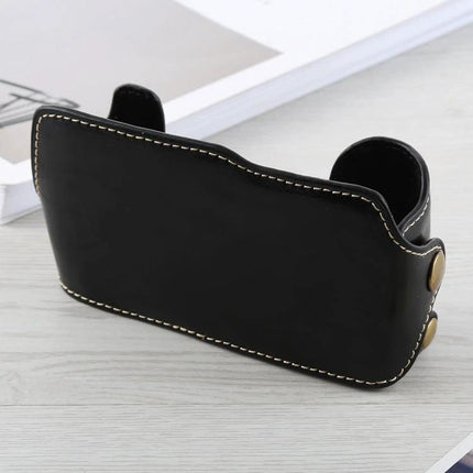 PU Leather Half Case with 1/4 Inch Thread for Fujifilm X-A3 and X-A10 black stitched protective half camera case