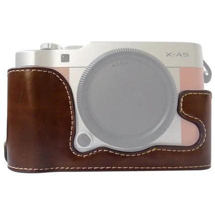 PU Leather Half Case Base for FUJIFILM X-A5 Camera