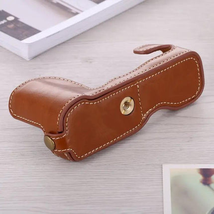 PU Leather Half Case Base for FUJIFILM X-A5 Camera