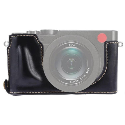 PU Leather Protective Half Case for Leica Digital Cameras - black PU leather half-case for Leica DLUX TYP 109, durable stitch protection