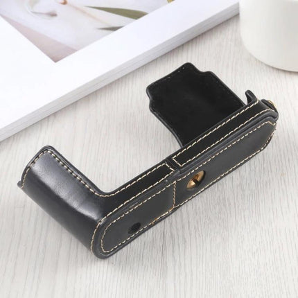 PU Leather Protective Half Case for Leica Digital Cameras black stitched half-case for Leica DLUX TYP 109, durable PU leather protective cover