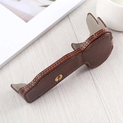 PU Leather Half Case for Nikon Z Series Cameras with Tripod Mount shown in brown stitched PU leather with tripod screw opening