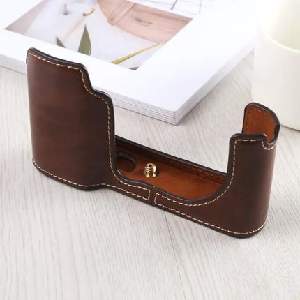 Protective PU Leather Half Case for Leica TL Camera with 1/4 Inch Thread