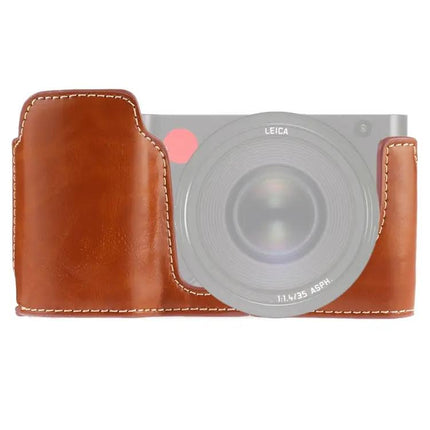 Protective PU Leather Half Case for Leica TL Camera with 1/4 Inch Thread