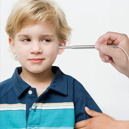 Handheld Endoscope for Ear, Nose, and Tooth Checks with LED Lights being used to inspect a child’s ear with LED illumination
