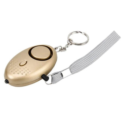 SINCOTE Portable Mini Personal Alarm for Women and Kids - gold keychain alarm with wrist strap for safety and emergency alerts