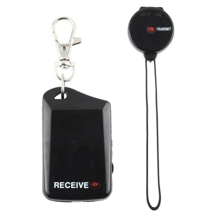 Wireless Anti-Lost Alarm for Tracking Everyday Items - black receiver and small transmitter keychain set