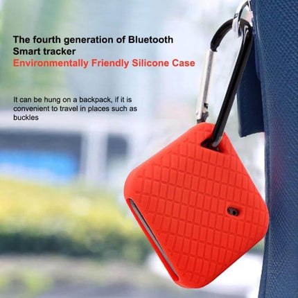 Silicone Protective Case for Tile Sport Bluetooth Tracker - red textured silicone cover on keyring protecting tracker