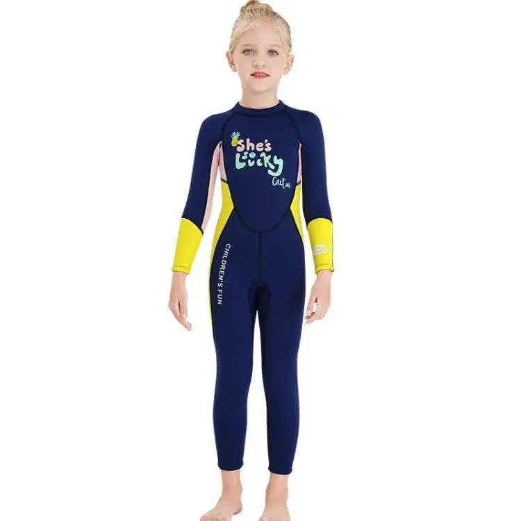 DIVE&SAIL Children Warm Swimsuit One-piece Wetsuit Long Sleeve