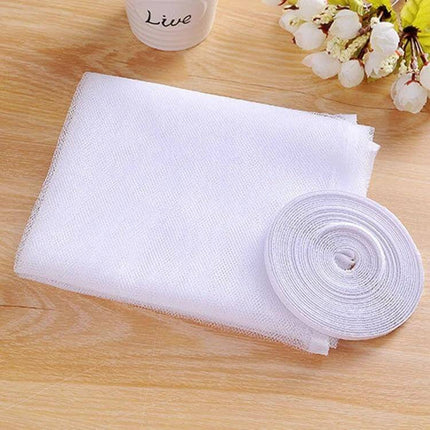 DIY Polyester Window Screen With Hook and Loop Fastener displayed folded with hook-and-loop tape on wood surface